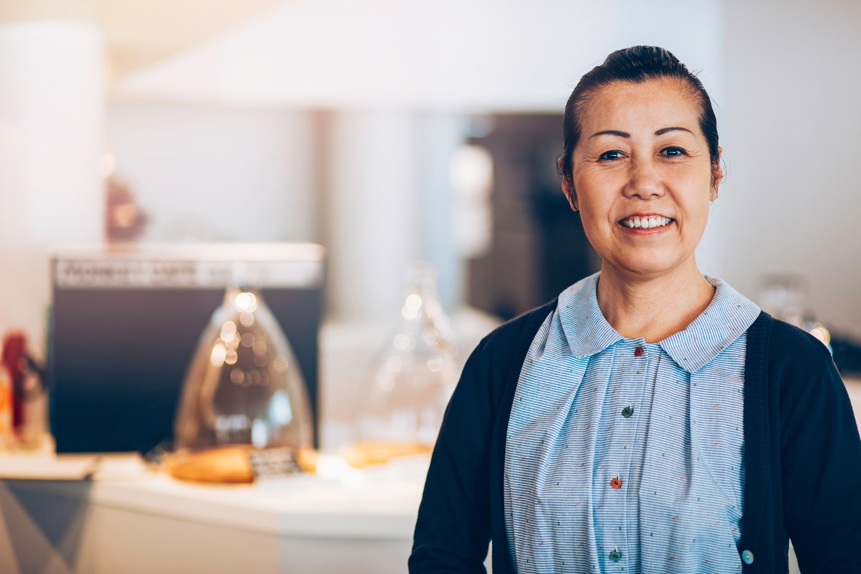 Japanese manager of coffee shop